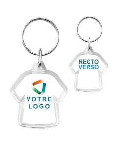 Porte-clé publicitaire acrylique t-shirt