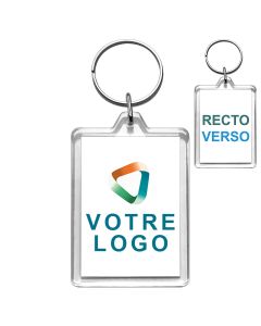 Porte-clef publicitaire Acrylique Rectangle 35x50