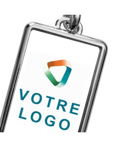 Porte-clef publicitaire métal rectangle 40x25 - on