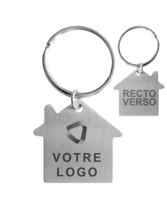 Porte-clefs publicitaire maison fin