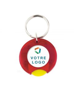 Porte-clés publicitaire acrylique rond avec jeton